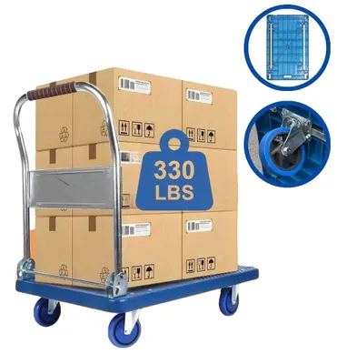 Obrázok produktu pre Vozík Dolly, nosnosť 150 kg, otočné kolieska o 360°, modrý