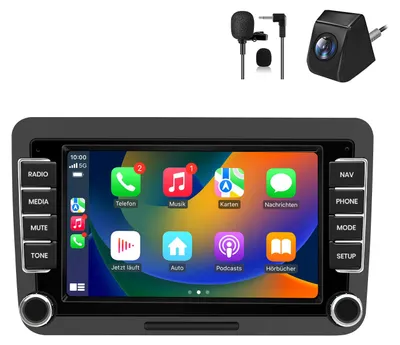 Produktbild von Android Radio 64GB für VW Golf 5 6 Tiguan 5N T5 Touran 1T1 1T2 Passat B6 B7 Polo 6R EOS Sharan mit CarPlay & Android Auto Navigation & Bluetooth