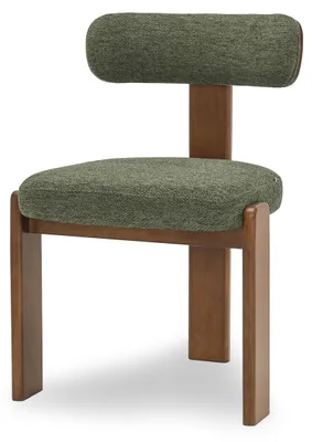 Image de Chaise de salle à manger rembourrée ELODIA - vert / noyer