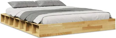 Produktbild von vidaXL Massivholzbett ohne Matratze 135x190 cm Eichenholz