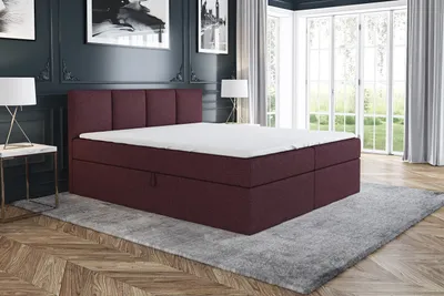 Produktbild von Boxspringbett RAFI 180x200 mit 2 Bettkästen, Bonell-Matratze und Topper. Farbe: Viollet