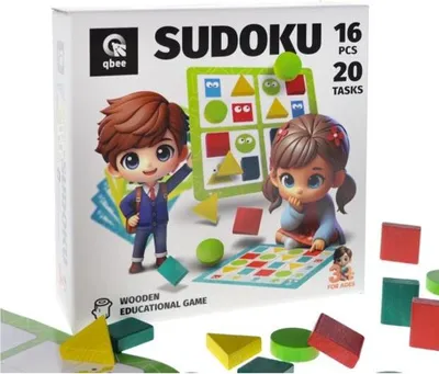 Image de Jeu de réflexion en bois « Sudoku géométrique » à 16 pièces