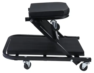 Obrázek produktu pro 2-v-1 Auto-Rolovací dílenská židle - Nosnost až 150 kg - Skládací a otočná o 360°