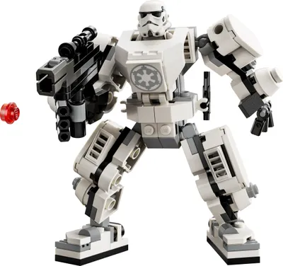 Produktbild von LEGO 75370 Star Wars Sturmtruppler Mech Set, Baubares Actionfigur-Modell mit Gelenkteilen, Minifiguren-Cockpit und großem Stud-Shooter, Sammelspielzeug für Kinder ab 6 Jahren