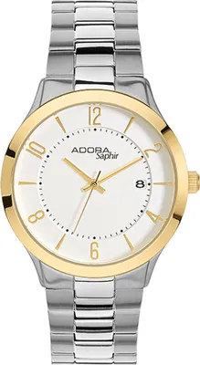 Produktbild von Adora Saphir Herrenuhr Titanband bicolor 5 bar Analoguhr Quarz Ø 38mm