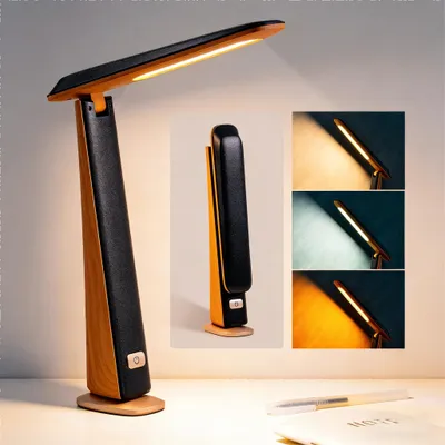 Produktbild von LED Schreibtischlampe USB-ladbare kabellose faltbare augenfreundliche Schreibtischlampe Drei Farbtemperaturen, stufenloses Dimmen Tragbare Leseleuchte