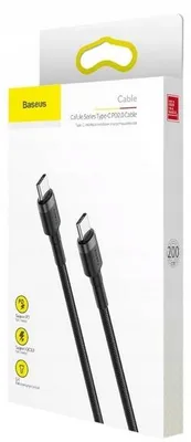 Produktbild von Baseus Cafule Kabel USB-C auf USB-C 60W QC3.0 2m Schwarz