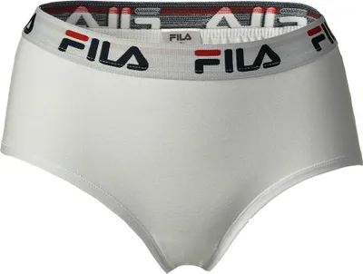 Zdjęcie produktu dla FILA Damskie majtki typu hipster – spodnie, pas z logo, bawełna z Elasthanem, jednokolorowe, XS–XL, białe, rozmiar L