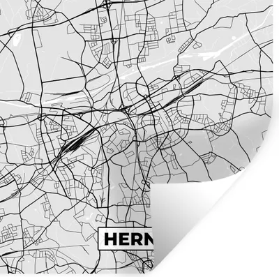 Produktbild von MuchoWow® Wandtattoo Wandsticker Wandaufkleber Karte - Stadtplan - Deutschland - Herne 50x50 cm Selbstklebend und Repositionierbar - Selbstklebend - Fototapeten