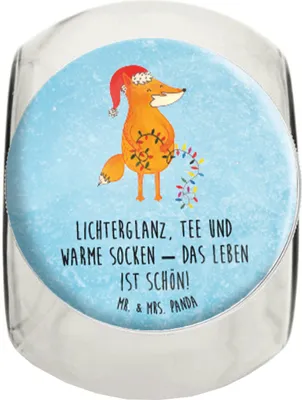 Produktbild von Mr. & Mrs. Panda Kaffeedose Fuchs Weihnachten L 870ml - Eisblau - Geschenk, Heiligabend, Vorratsbehälter, Füchse, Winter, Vorratsglas, Teedose, Nikolaus, glasbehälter