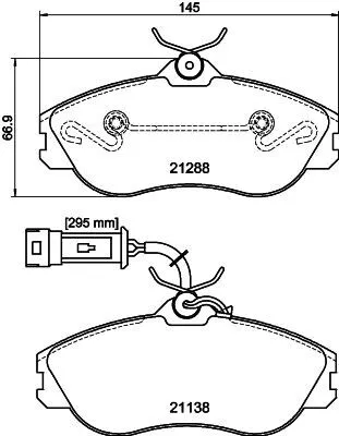Produktbild von HELLA Bremsbeläge Satz Vorne Bremsklötze für AUDI 80 Limousine (8C2, B4) 8DB 355 017-911
