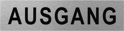 Produktbild von Türschilder in verschieden Größen + Bilder + Sprüche Türschild selbstklebend Firmenschild Ausgang 160x40mm BWE