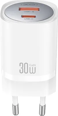 Image de Chargeur Xo Ce21, 30W, Gan, 1X Usb-C, 1X Usb-A