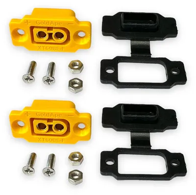 XT60BE-F Einbaustecker mit Gummiabdeckung, 2 Stück, wasserdicht, 60A