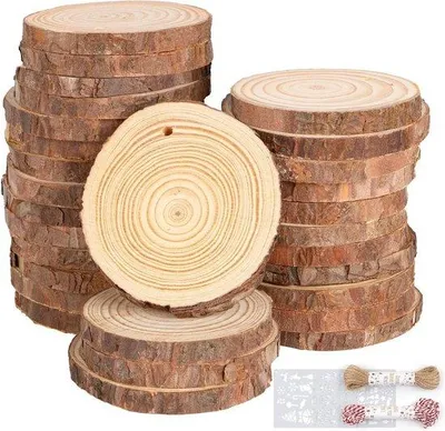 Immagine prodotto di Dischi di legno grezzo, rotondi, in legno naturale, 7-8 cm, spessore 8 mm