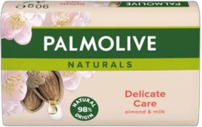Image de Palmolive Almond Soap Cube, produit de nettoyage de qualité au parfum rafraîchissant d'amande, 90g
