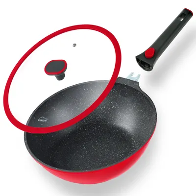 Produktbild von STONELINE® SMART Wokpfanne 30 cm | mit Deckel - Rot