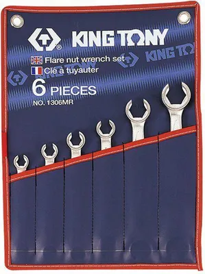 Obrázek produktu pro KING TONY Sada klíčů na rukojeť brzdového klíče 5/16" - 7/8" INCH 6 ks.