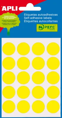 Image de Etiquettes autocollantes O 19 mm - jaune