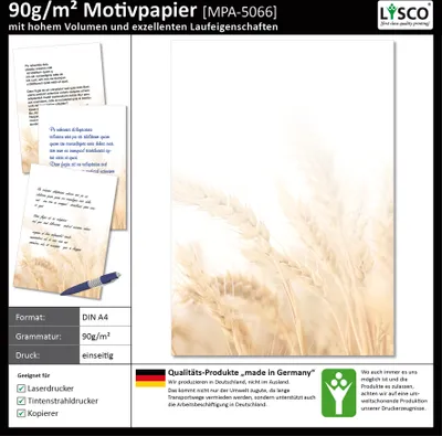 Produktbild von Motivpapier Briefpapier (Feld-5066, DIN A4 25 Blatt) Getreidefeld im Sommer