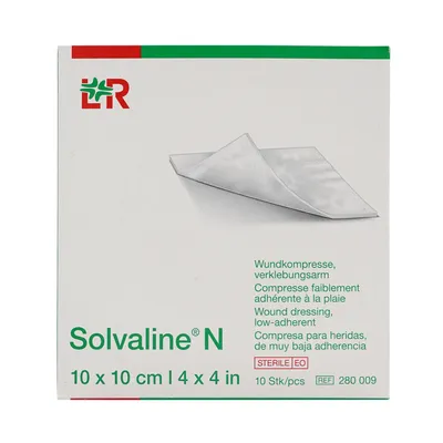 Produktbild von SOLVALINE N Kompressen 10x10 cm steril