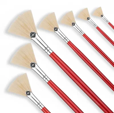 Produktbild von Prasacco - Schilderpenselen - 7-teiliges Set - Schweineborstenpinsel, KI-generiertes Bild