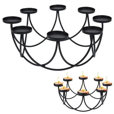 Immagine prodotto di Portacandele Porta tealight  di candele in metallo nero Ø 30,5 cm