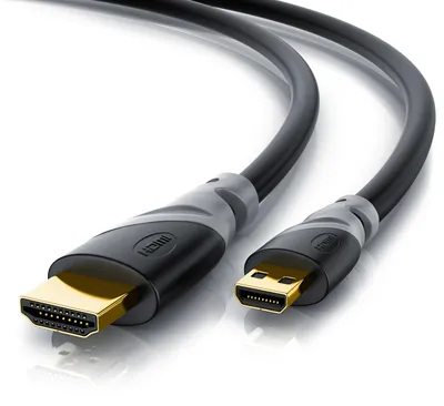 Produktbild von CSL HDMI Typ D (Micro) 2.0 zu HDMI Typ A Kabel, 4K, Ethernet, Ultra HD 2160p (3840 × 2160 Pixel) - 3m