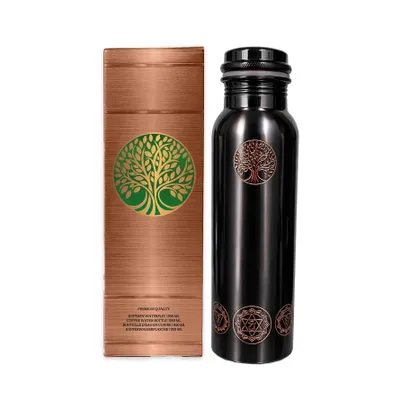 Produktbild von Amas Organics | 100 % Reine Kupfer-Wasserflasche Mystical | | Handgefertigt Und Einzigartig | 950 Ml | 350 G
