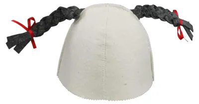 Produktbild von Saunahut aus Wollfilz (Zöpfe 1543) Saunamütze mit witzigen Motiven, Filz Kopfschutz Saunakappe Filzkappe Mütze Filzhut Kappe Sauna Hut