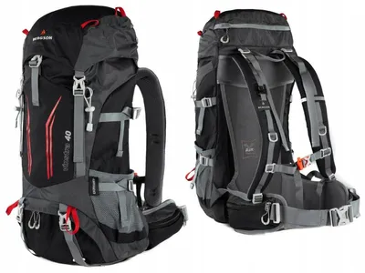 Produktbild von Bergson Vinstra 40L Trekkingrucksack Wanderrucksack Hüftgurt Regenhülle Schwarz