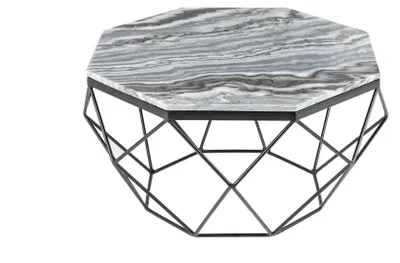 Immagine prodotto di Elegante tavolino DIAMOND 70 cm grigio-nero con piano in marmo