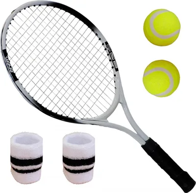 Immagine prodotto di Set da tennis 4 in 1 – Racchetta, 2 palline e nastri per il manico – Enero