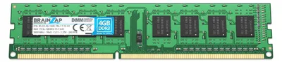 Image de BRAINZAP 4 Go DDR3 1600 MHz PC3L-12800U DIMM CL11 1Rx8 1,35 V, mémoire vive non tamponnée, non ECC, pour ordinateur de bureau. Module mémoire