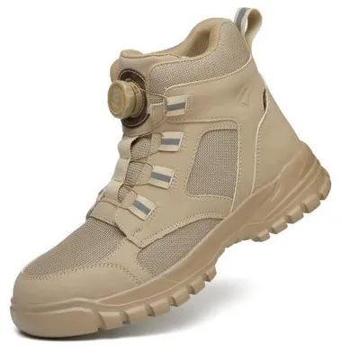 Zdjęcie produktu dla Buty ochronne robocze antypoślizgowe stalowe noski khaki 43 eu dla