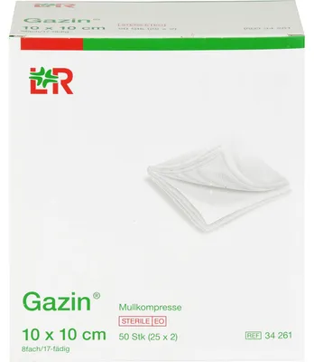 Obrázek produktu pro Gazin sterilní gázové obklady 10 x 10 cm, 50 obkladů