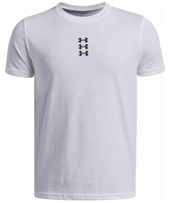 Produktbild von Under Armour Hoops Triple Logo Junior-kurzarm-t-shirt Weiß 10-12 Years Junge Weiß 10-12 Years
