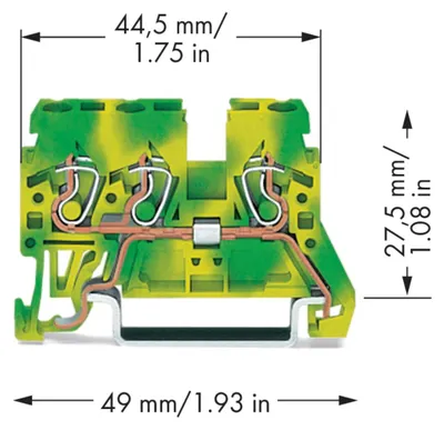 Produktbild von WAGO Schutzleiterklemme 870-687 0,08-2,5 mm² grün-gelb