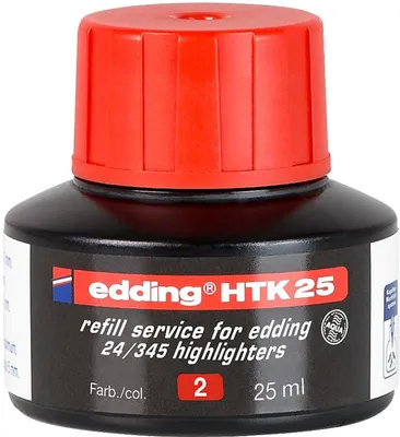 Produktbild von Nachfülltinte edding HTK 25 für edding Highlighter 25ml rot Packung mit 10 Stück