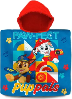 Produktbild von Paw Patrol Jungen Kinder Poncho Badeponcho 100% Baumwolle