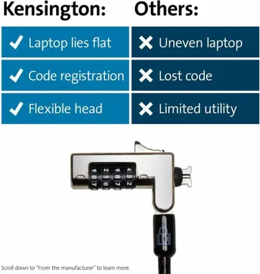 Produktbild von Kensington Slim Combination Laptop Lock - Sicherheitskabelschloss - 1.8 m