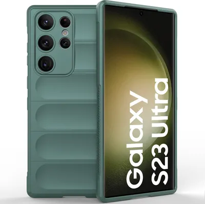 Produktbild von Samsung S23 Ultra Hülle, Weich TPU Silikon Stossfest Anti-rutsch Schutzhülle für Samsung Galaxy S23 Ultra Grün