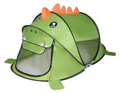 Obrázek produktu pro Dětský stan "Dinosaurus" - Skládací dětský stan - Hřiště pro děti, vhodné pro použití v interiéru i exteriéru - Rozměry: 182 x 96 x 86 cm - Odolné materiály - Praktická taška pro přenášení