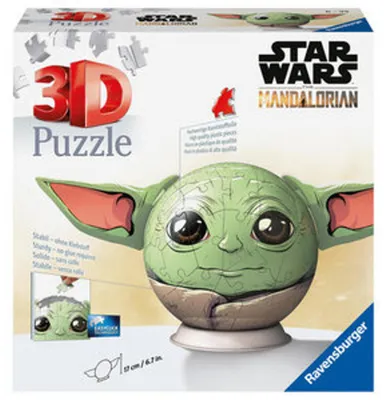 Obrázok produktu pre RAVENSBURGER 3D Puzzleball Star Wars: The Mandalorian Grogu s ušami 77 dielikov