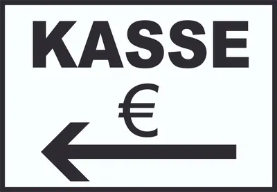Produktbild von Kasse links Schild A0 (841x1189mm)