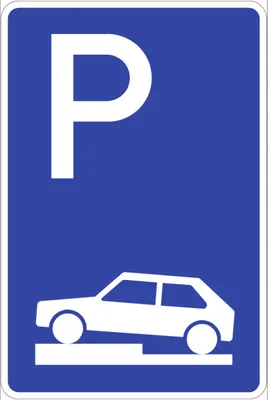 Produktbild von Verkehrsschild VZ315-70, Parken halb auf Gehwegen quer links, Alu, RA2, 420x6...