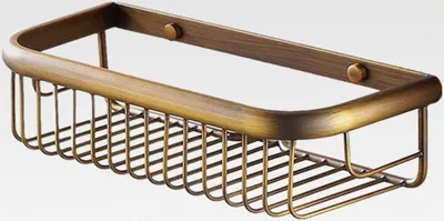 Produktbild von Duschkorb Messing Duschablage für Bad und Küche, Antik, Wandmontage