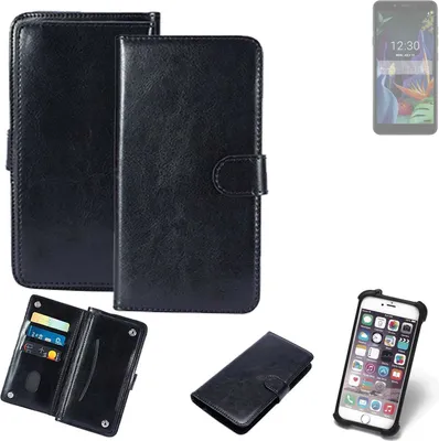 Produktbild von K-S-Trade 360° Hülle kompatibel mit LG Electronics K20 schwarz Kunstleder Case BookCase WalletCase Kunstlederederhülle Handyhülle, Rundumschutz