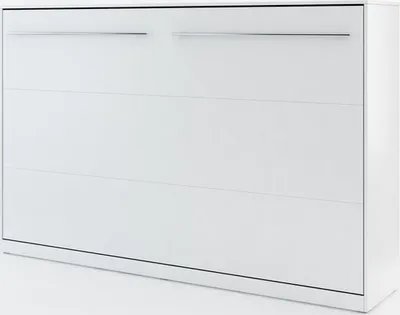 Produktbild von Wandbett Schrankbett CONCEPT PRO CP-05 Horizontal 120x200 WEIß MATT Wandklappbett, Schrankklappbett, Schrank mit integriertem Klappbett, Funktionsbett inkl. Lattenrost