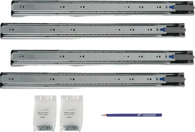 Produktbild von Schubladenschienen 600mm softclose Kugelführung - Vollauszug mit integrierter Dämpfung, 32-Systemlochung - 2 Paar